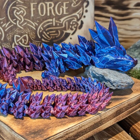 Crystal Dragon Flexible Articulated Fidget Toy 3D Printed - Picture 7 of 13